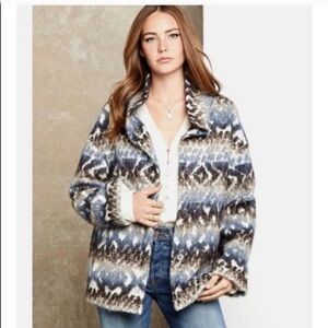 Fifteen Twenty Aztec Funnel Neck Ikat Shacket Jacket
